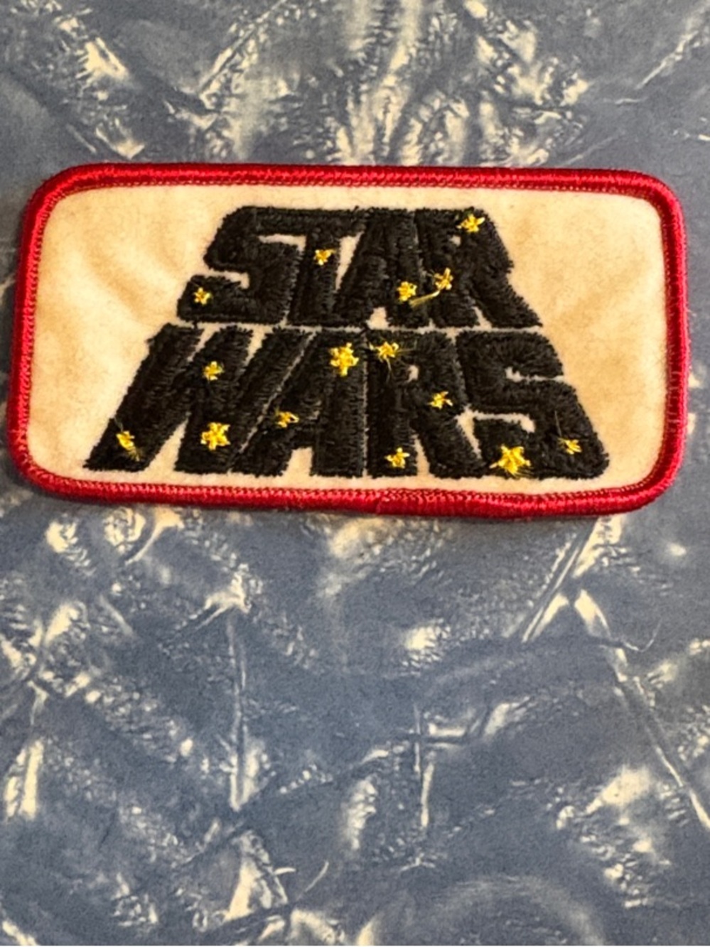 RARE HTF Vintage Star Wars Patch - Black, White & Red with Yellow Stars